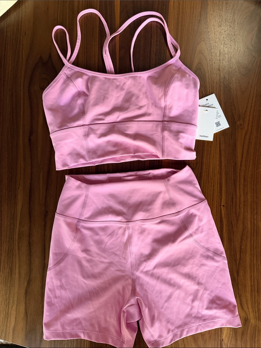 Seamless Pink Active Bralette & High-Waist Shorts Set